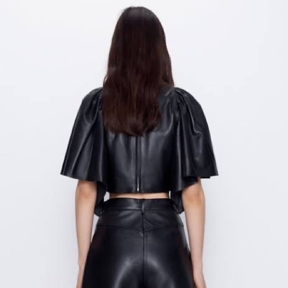 ZARA | Leather Capsule Collection batwing top - Picture 2 of 11